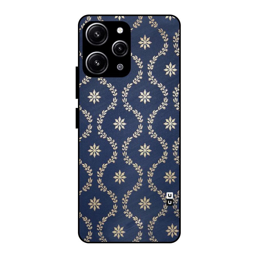 Gorgeous Gold Leaf Pattern Glass Back Case for Redmi 12 4G