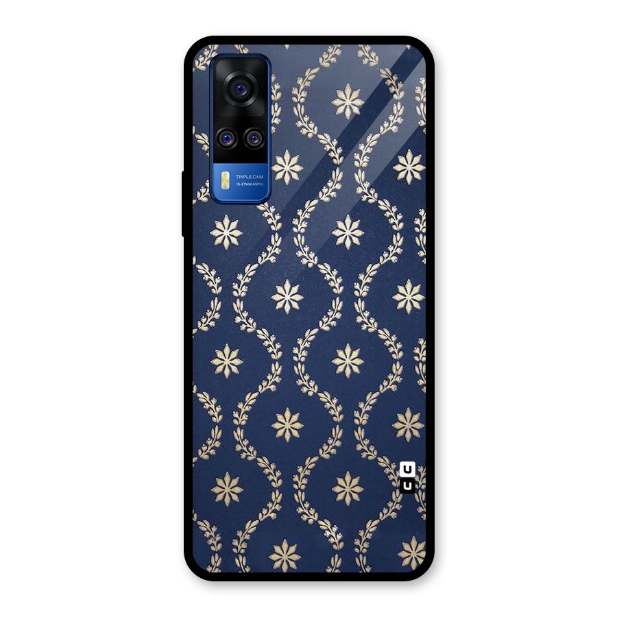 Gorgeous Gold Leaf Pattern Glass Back Case for Vivo Y31