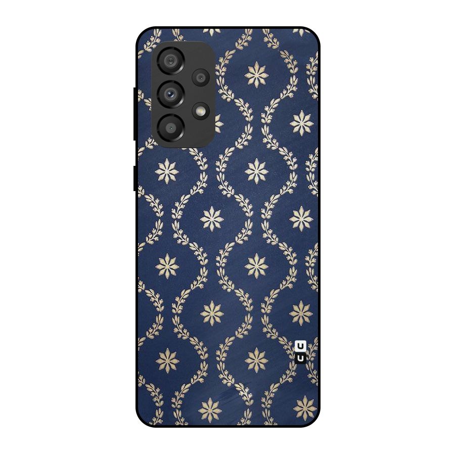 Gorgeous Gold Leaf Pattern Metal Back Case for Galaxy A33 5G