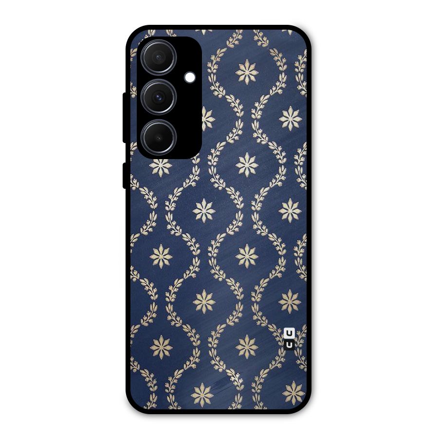 Gorgeous Gold Leaf Pattern Metal Back Case for Galaxy A35