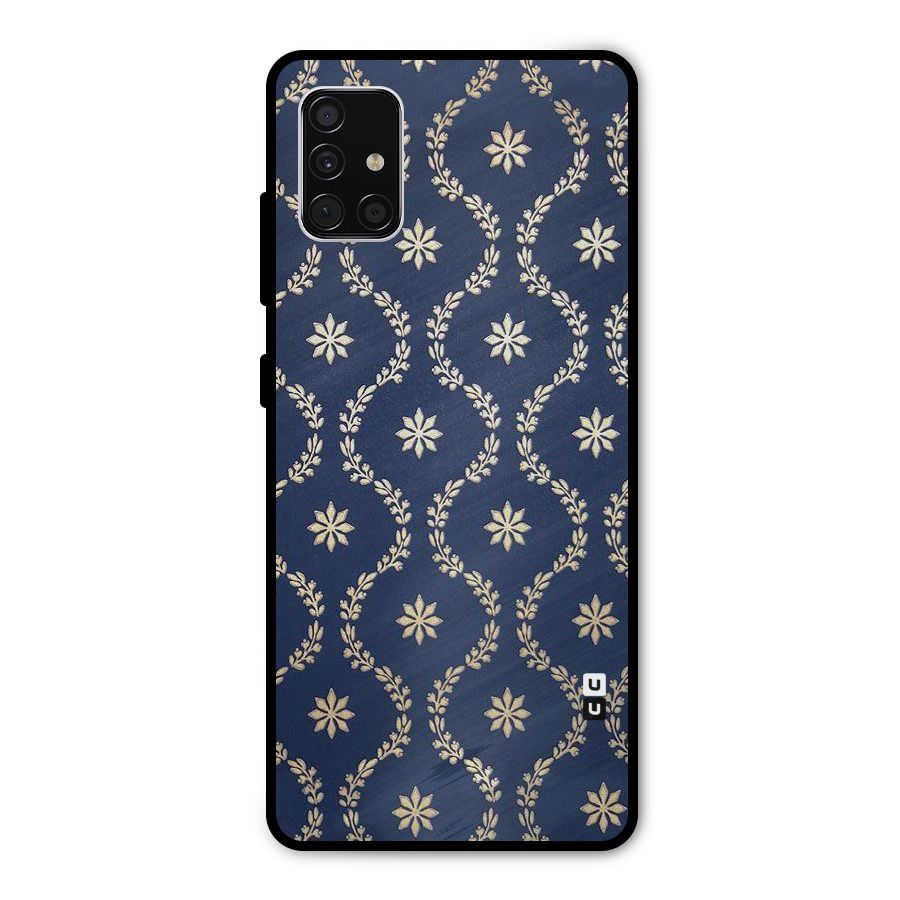 Gorgeous Gold Leaf Pattern Metal Back Case for Galaxy A51