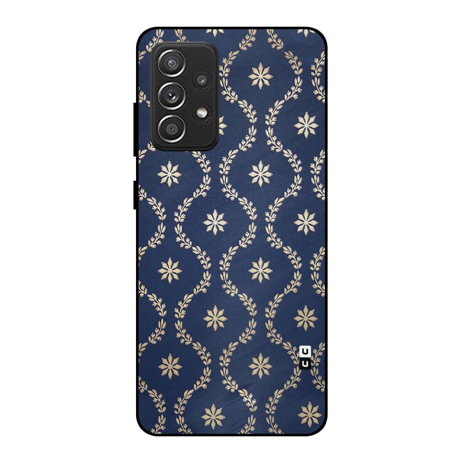 Gorgeous Gold Leaf Pattern Metal Back Case for Galaxy A52s 5G