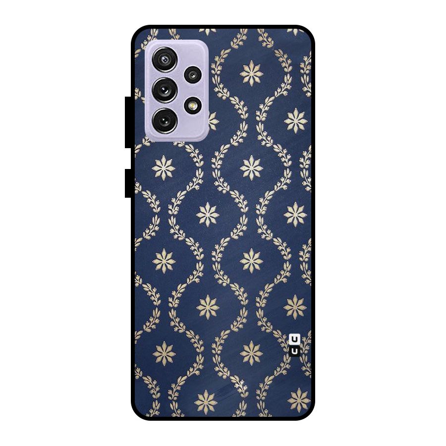 Gorgeous Gold Leaf Pattern Metal Back Case for Galaxy A72