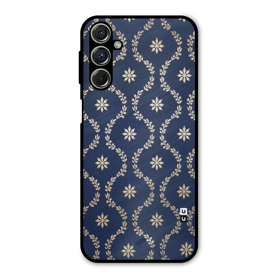 Gorgeous Gold Leaf Pattern Metal Back Case for Galaxy F34