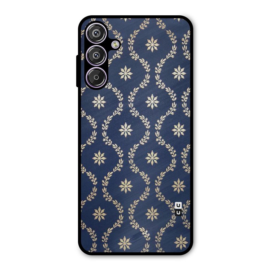 Gorgeous Gold Leaf Pattern Metal Back Case for Galaxy M15