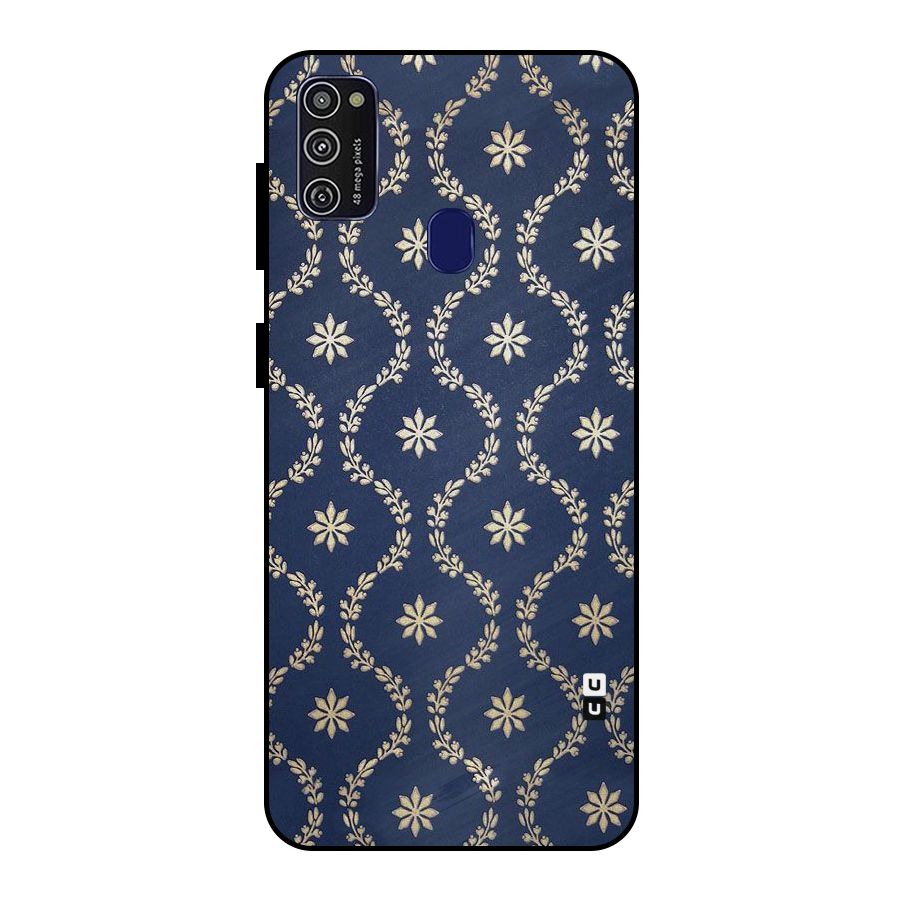 Gorgeous Gold Leaf Pattern Metal Back Case for Galaxy M30s