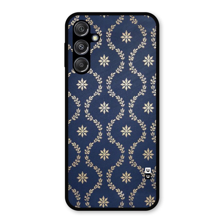 Gorgeous Gold Leaf Pattern Metal Back Case for Galaxy M34 5G