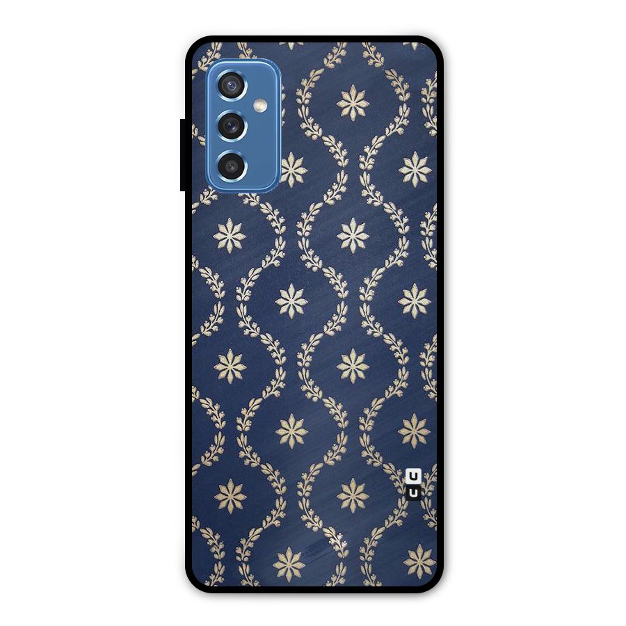 Gorgeous Gold Leaf Pattern Metal Back Case for Galaxy M52 5G