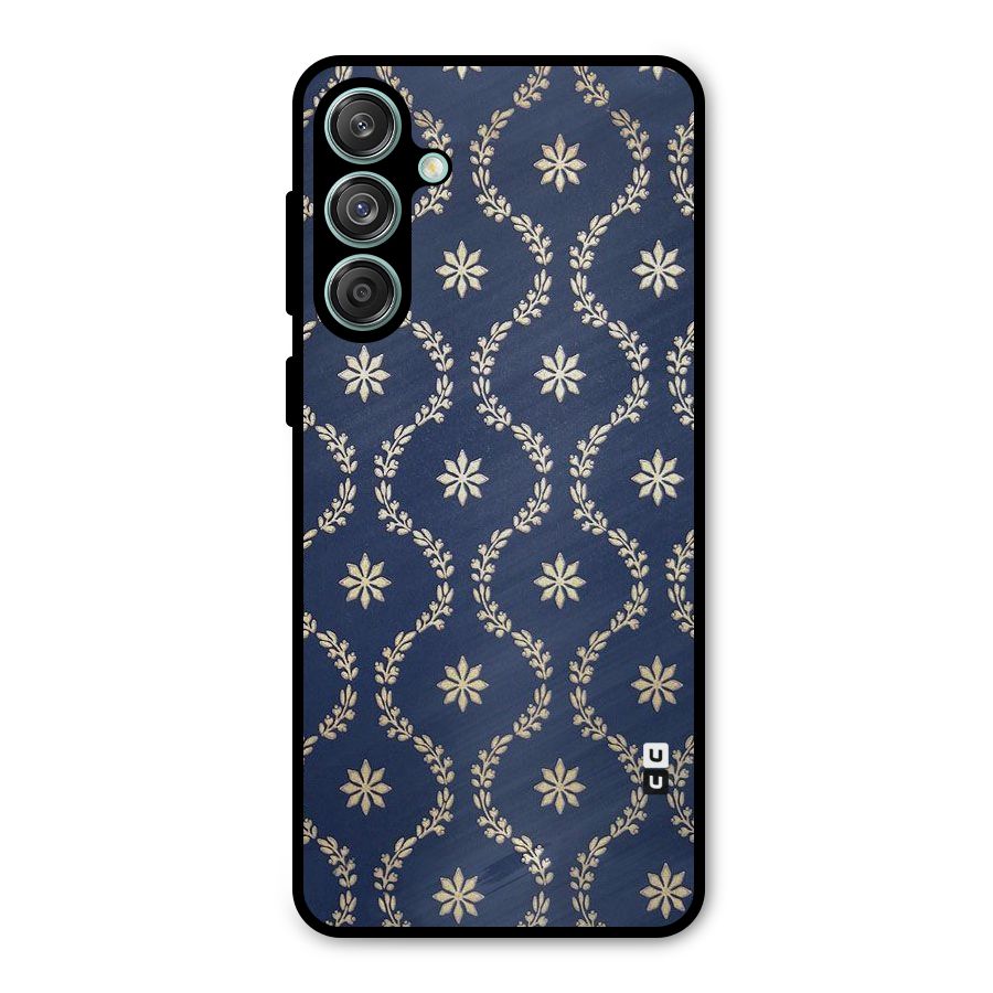 Gorgeous Gold Leaf Pattern Metal Back Case for Galaxy M55 5G