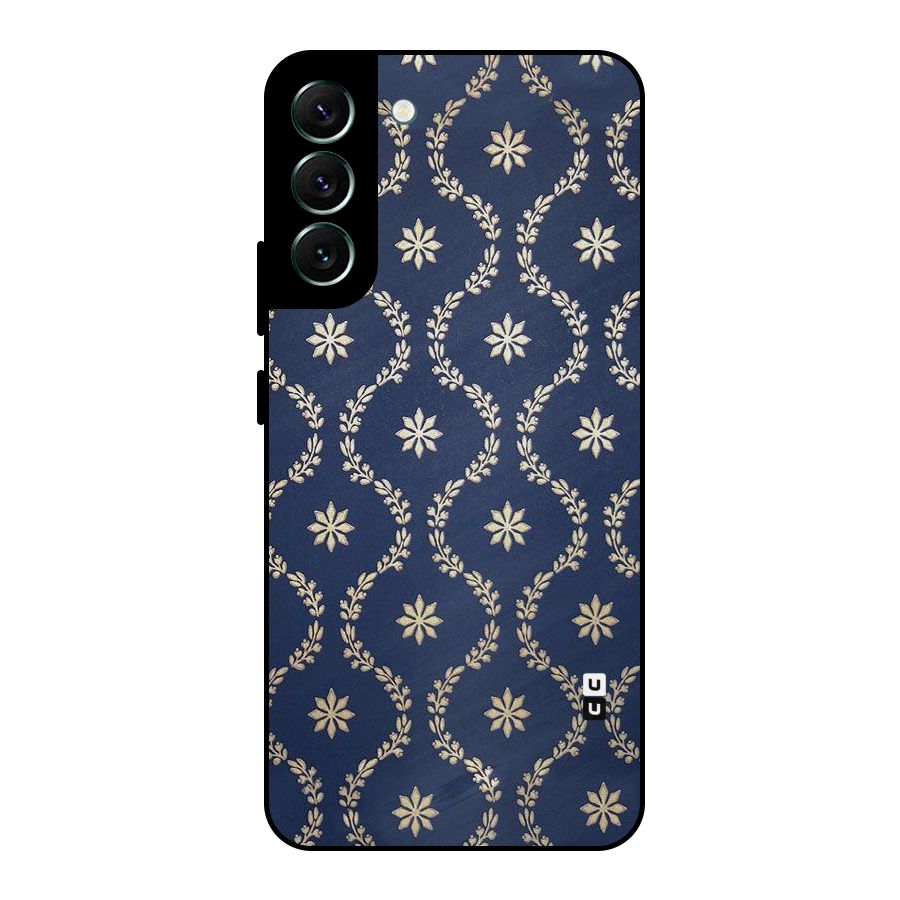 Gorgeous Gold Leaf Pattern Metal Back Case for Galaxy S22 Plus 5G