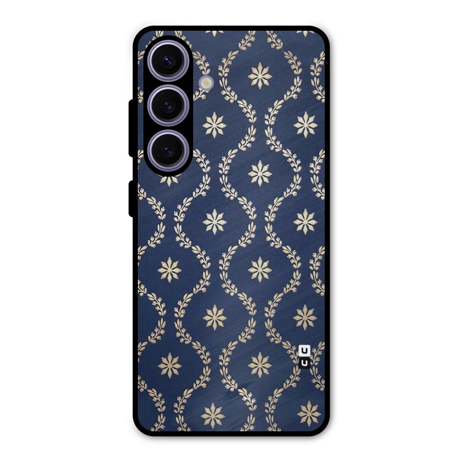 Gorgeous Gold Leaf Pattern Metal Back Case for Galaxy S24