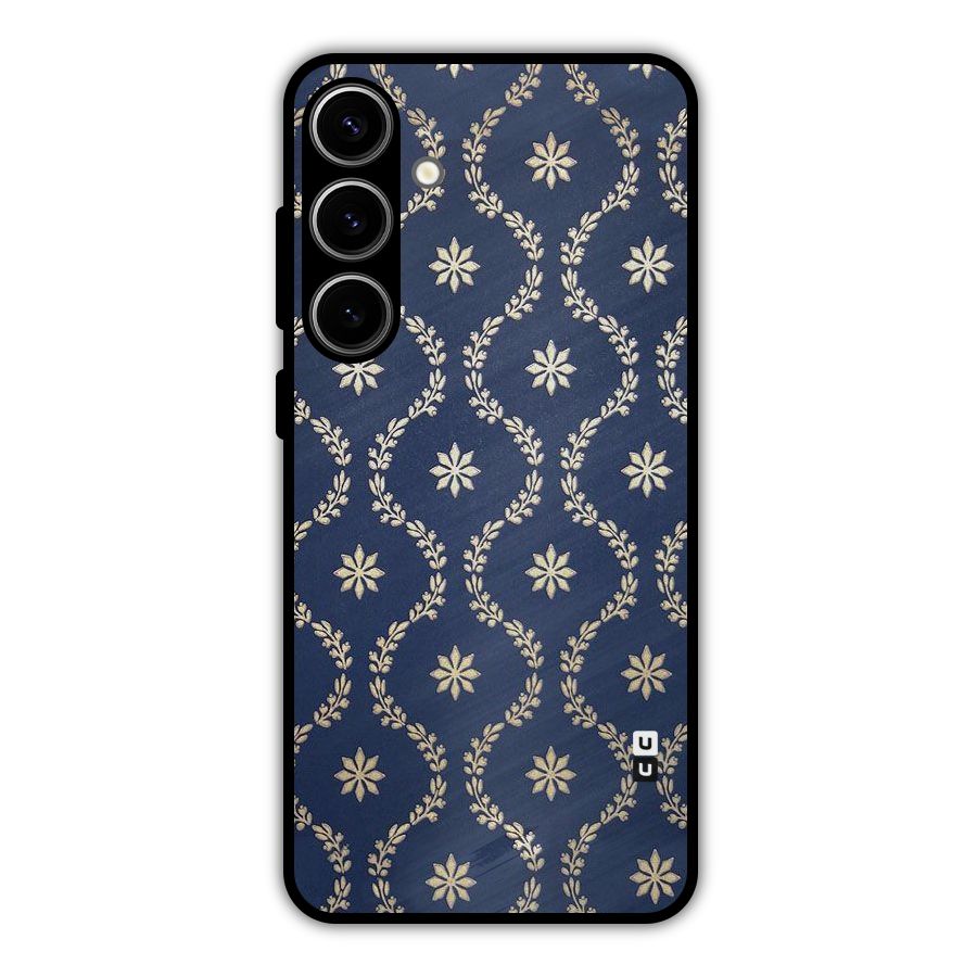 Gorgeous Gold Leaf Pattern Metal Back Case for Galaxy S24 Plus