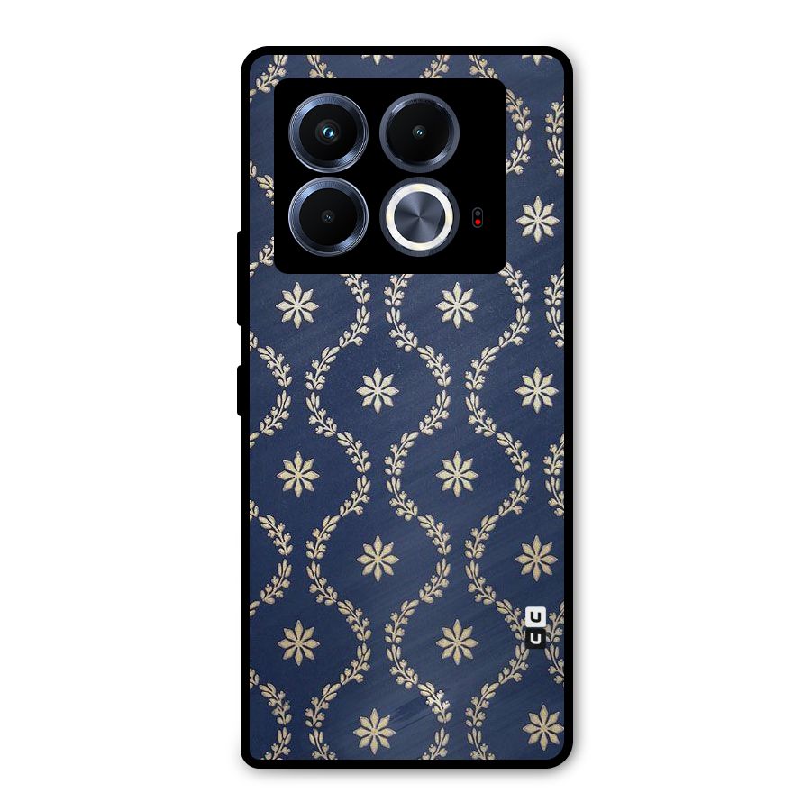 Gorgeous Gold Leaf Pattern Metal Back Case for Infinix Note 40 5G