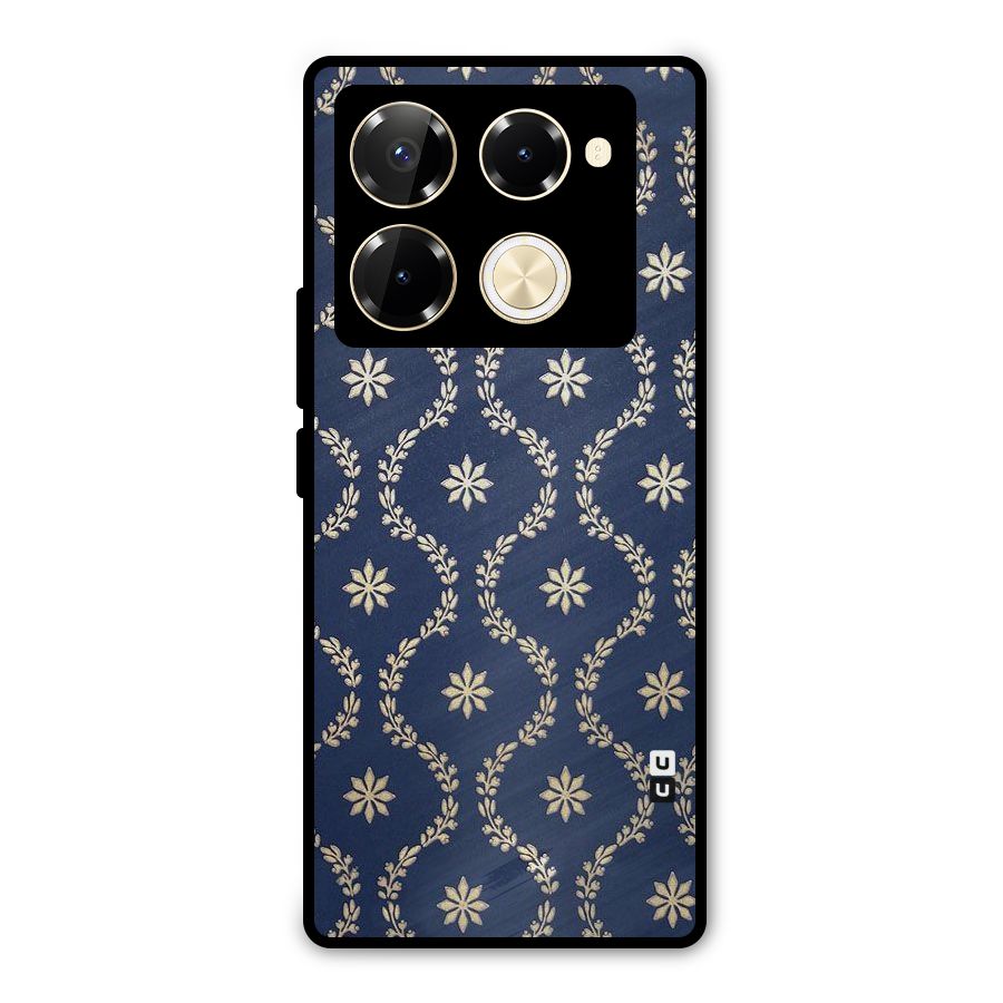 Gorgeous Gold Leaf Pattern Metal Back Case for Infinix Note 40 Pro Plus