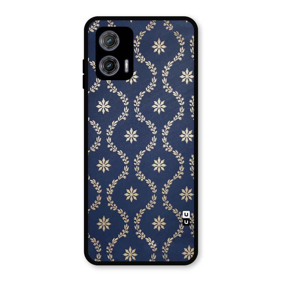 Gorgeous Gold Leaf Pattern Metal Back Case for Moto G73