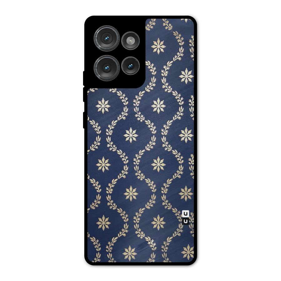 Gorgeous Gold Leaf Pattern Metal Back Case for Motorola Edge 50
