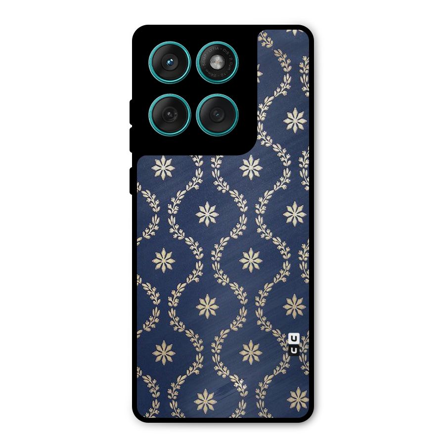 Gorgeous Gold Leaf Pattern Metal Back Case for Motorola Edge 60 Fusion