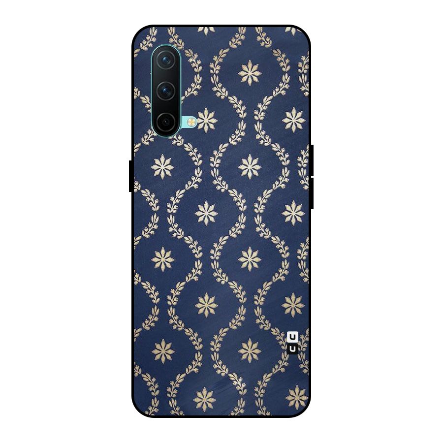 Gorgeous Gold Leaf Pattern Metal Back Case for OnePlus Nord CE 5G