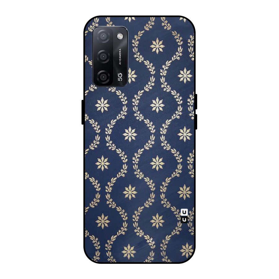 Gorgeous Gold Leaf Pattern Metal Back Case for Oppo A53s 5G