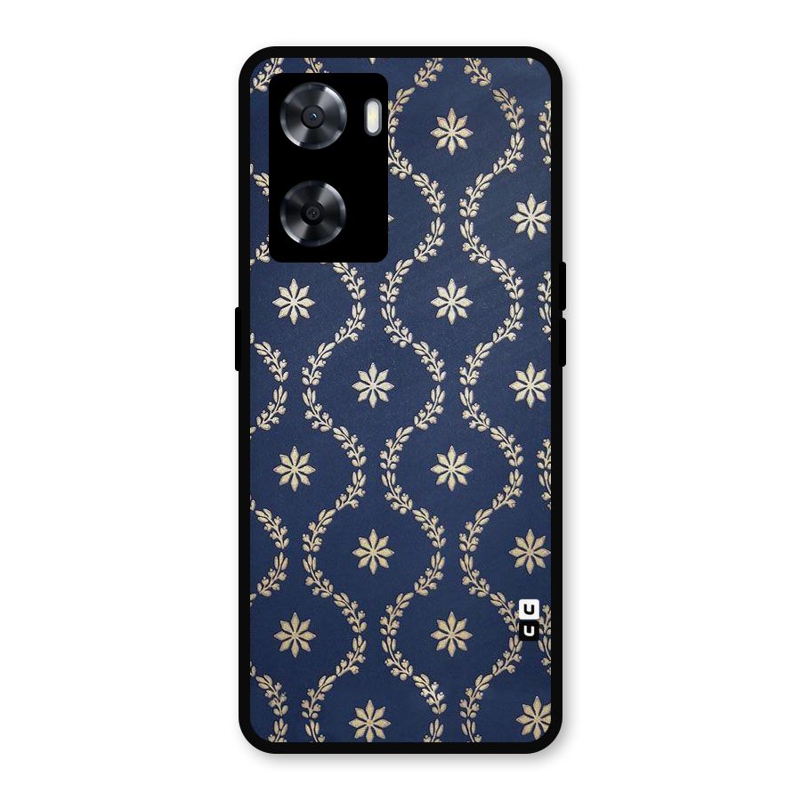 Gorgeous Gold Leaf Pattern Metal Back Case for Oppo A57 2022