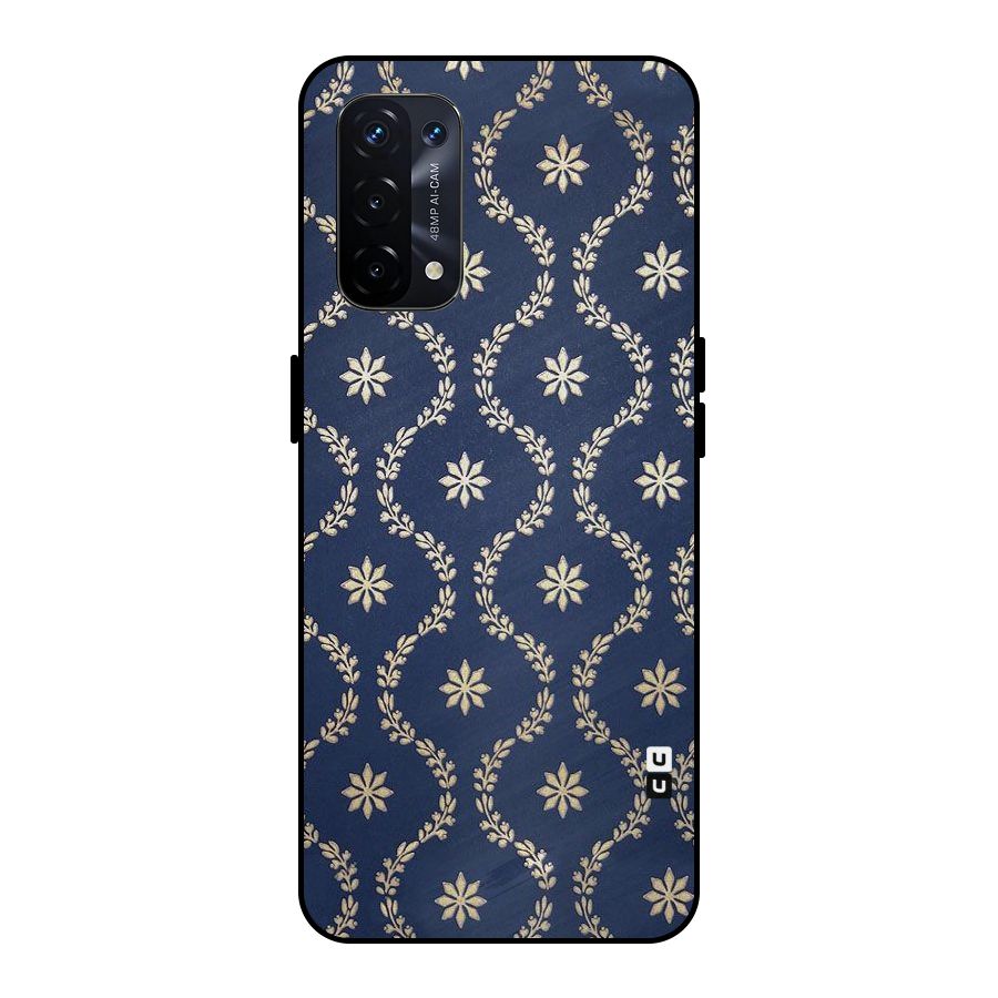 Gorgeous Gold Leaf Pattern Metal Back Case for Oppo A74 5G