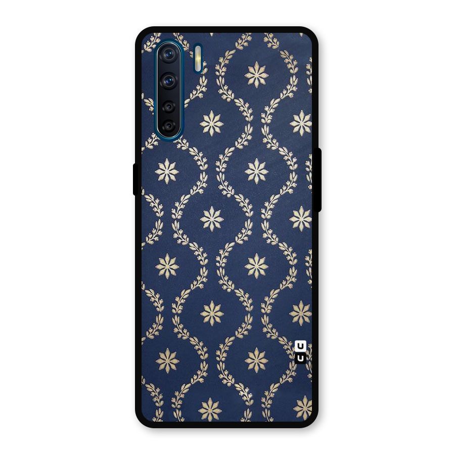 Gorgeous Gold Leaf Pattern Metal Back Case for Oppo F15
