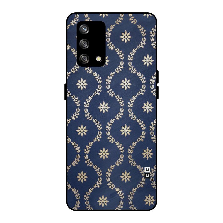 Gorgeous Gold Leaf Pattern Metal Back Case for Oppo F19