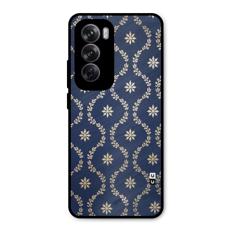 Gorgeous Gold Leaf Pattern Metal Back Case for Oppo Reno12 Pro