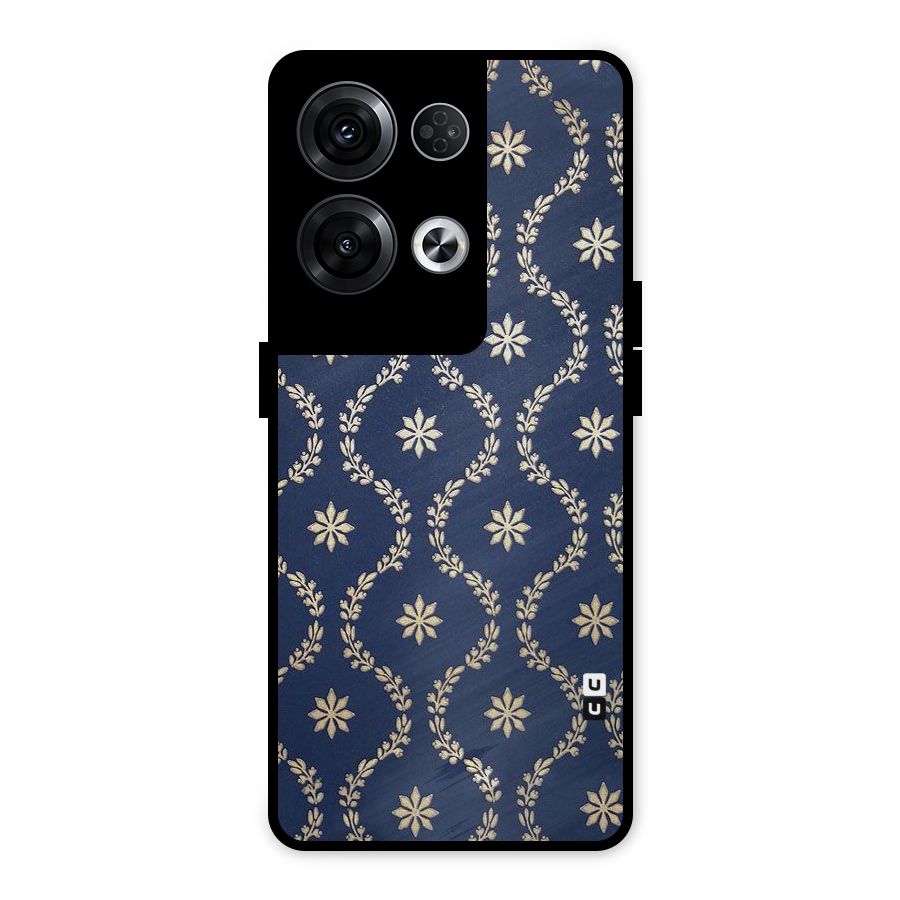 Gorgeous Gold Leaf Pattern Metal Back Case for Oppo Reno8 Pro 5G
