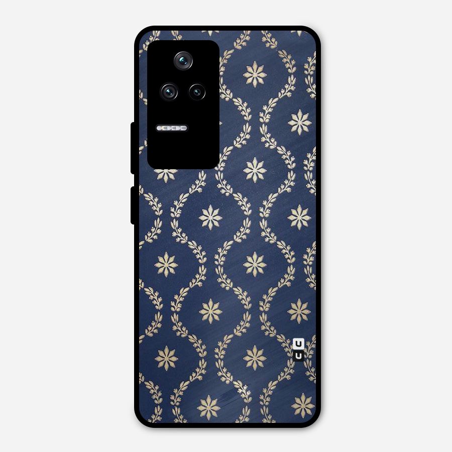 Gorgeous Gold Leaf Pattern Metal Back Case for Poco F4 5G