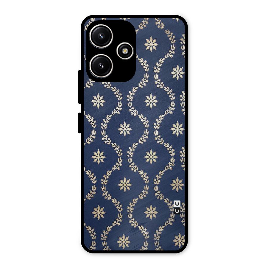 Gorgeous Gold Leaf Pattern Metal Back Case for Poco M6 Pro