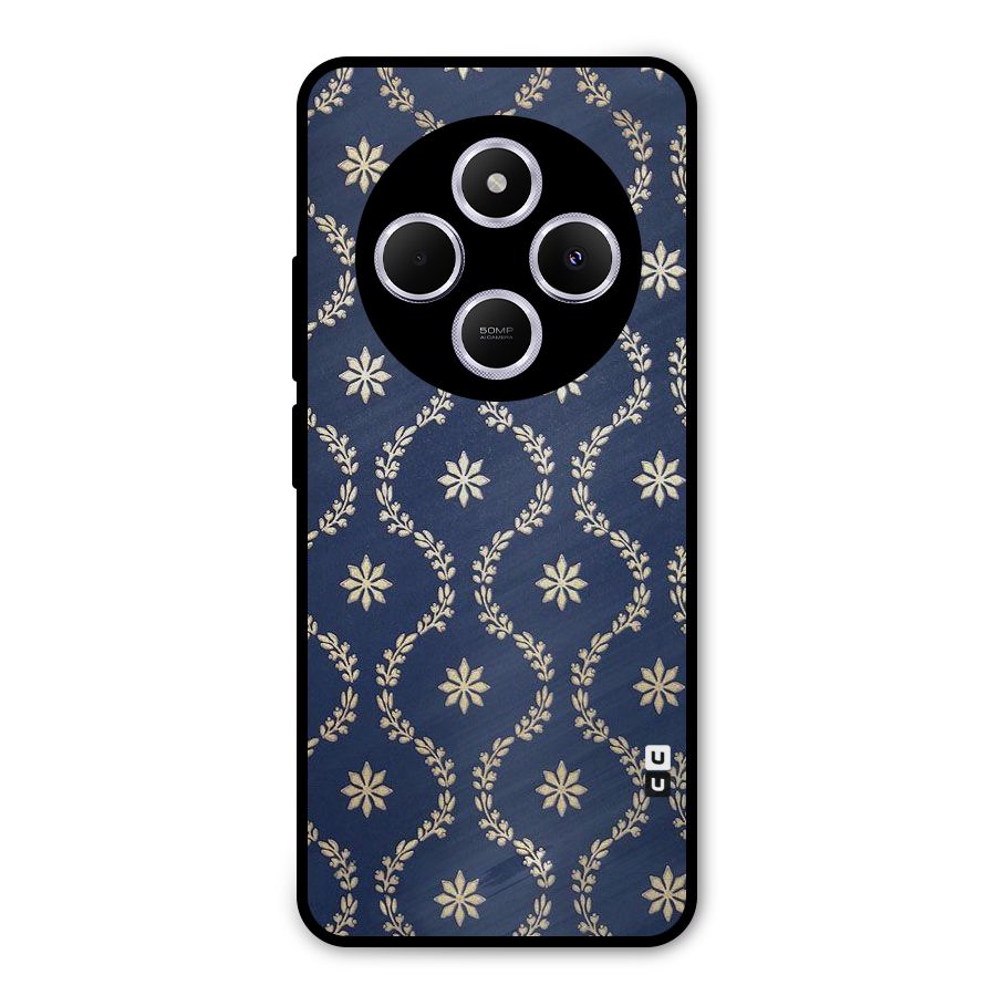 Gorgeous Gold Leaf Pattern Metal Back Case for Poco M7
