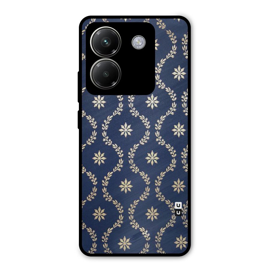 Gorgeous Gold Leaf Pattern Metal Back Case for Poco M7 Pro 5G