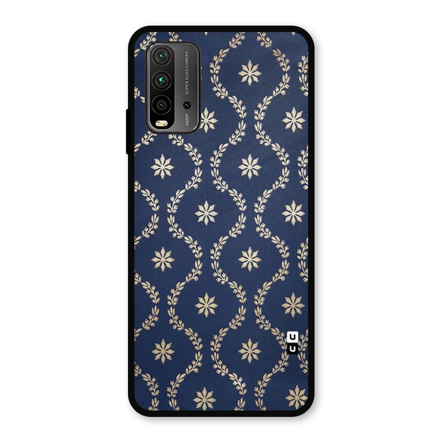 Gorgeous Gold Leaf Pattern Metal Back Case for Redmi 9 Power