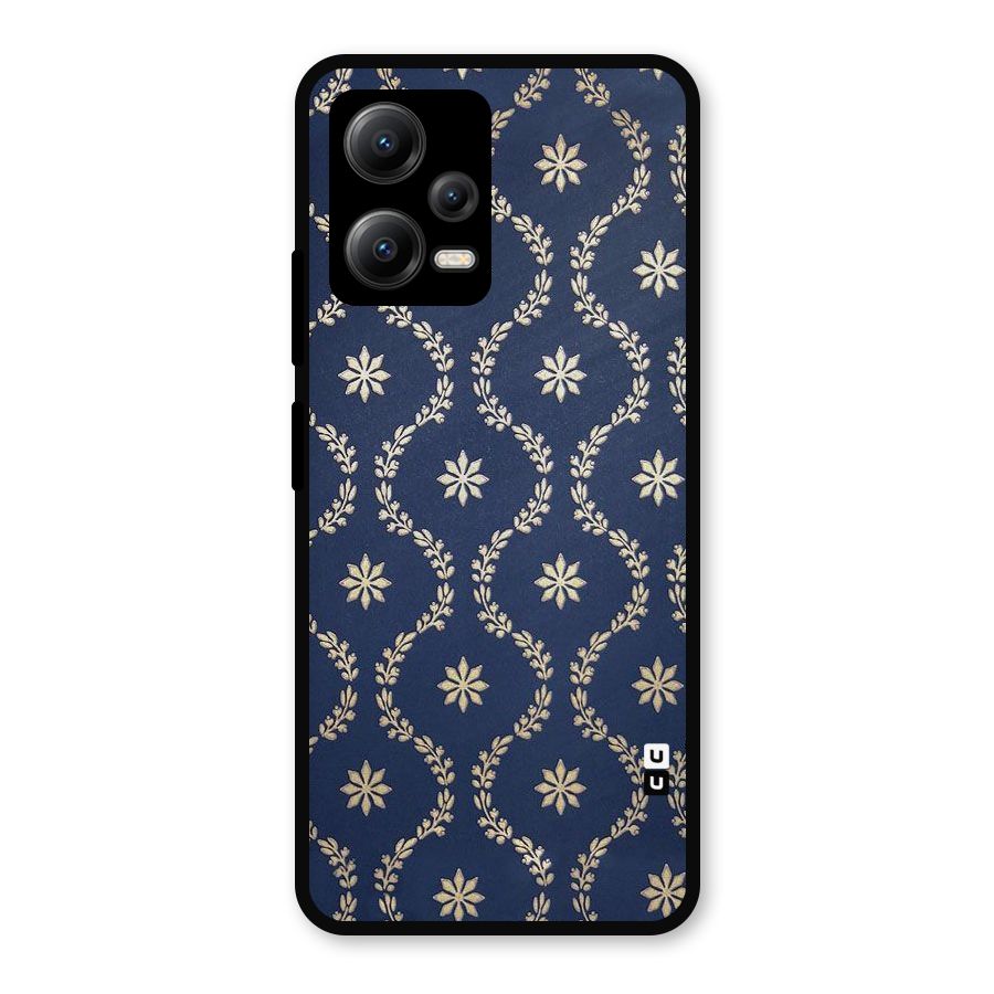 Gorgeous Gold Leaf Pattern Metal Back Case for Redmi Note 12 5G