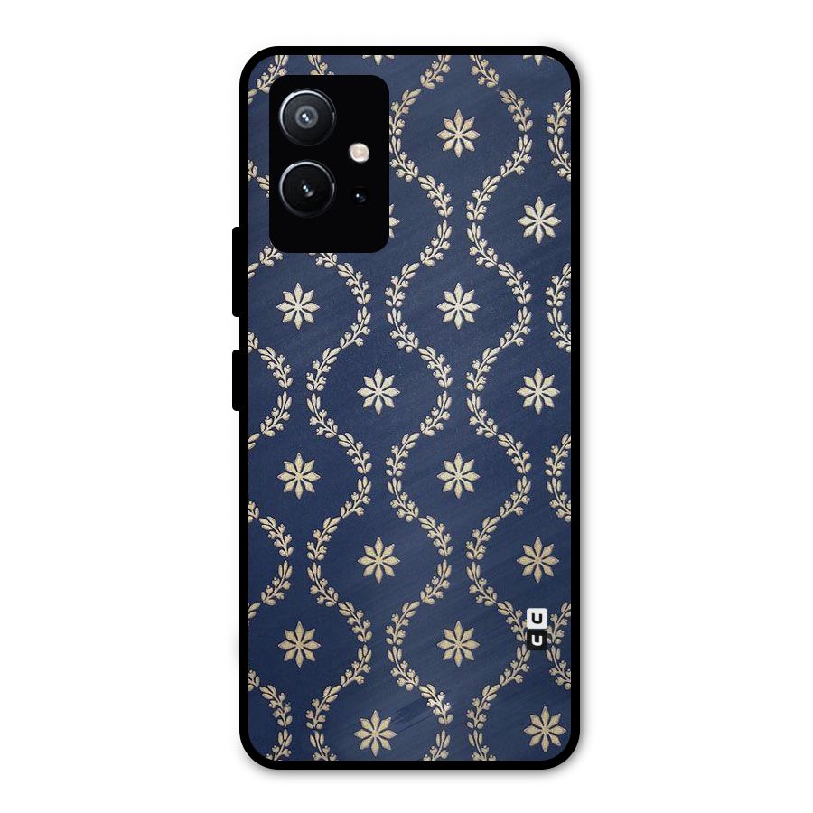 Gorgeous Gold Leaf Pattern Metal Back Case for Vivo T1 5G