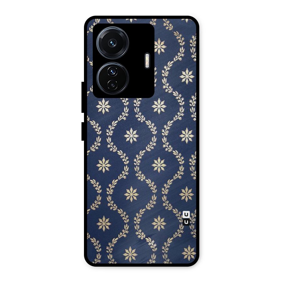 Gorgeous Gold Leaf Pattern Metal Back Case for Vivo T1 Pro