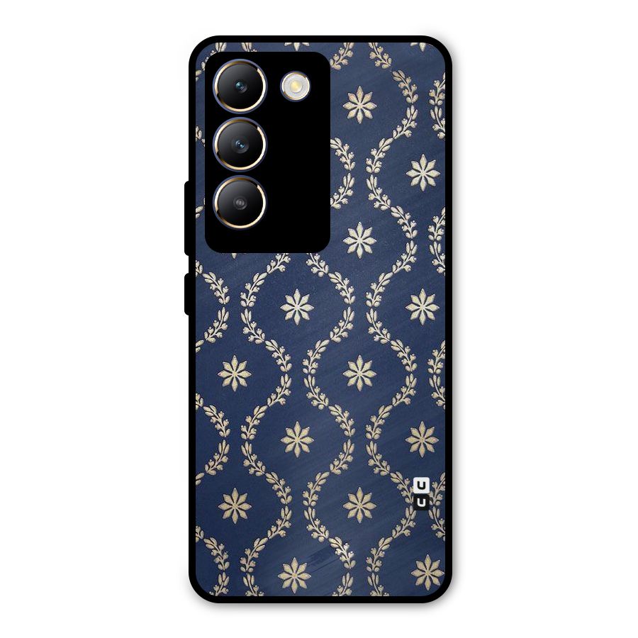 Gorgeous Gold Leaf Pattern Metal Back Case for Vivo T3 5G