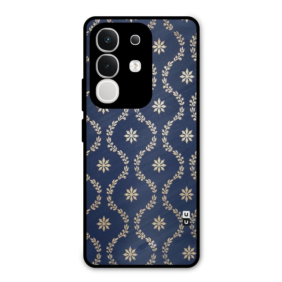Gorgeous Gold Leaf Pattern Metal Back Case for Vivo T4x