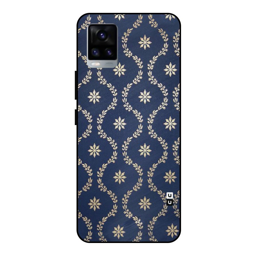 Gorgeous Gold Leaf Pattern Metal Back Case for Vivo V20 2021