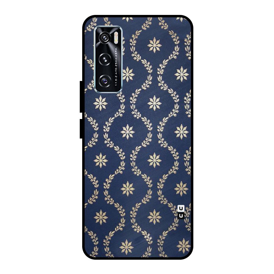 Gorgeous Gold Leaf Pattern Metal Back Case for Vivo V20 SE