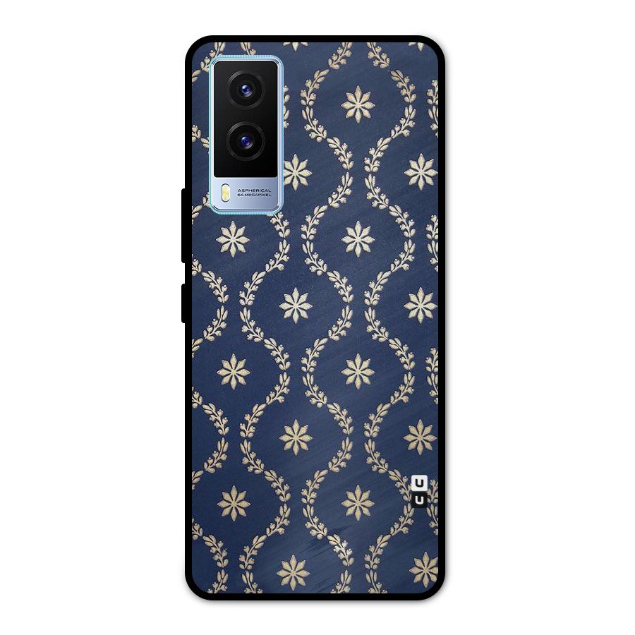 Gorgeous Gold Leaf Pattern Metal Back Case for Vivo V21e 5G