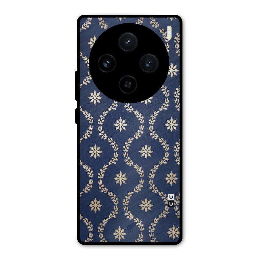 Gorgeous Gold Leaf Pattern Metal Back Case for Vivo X100