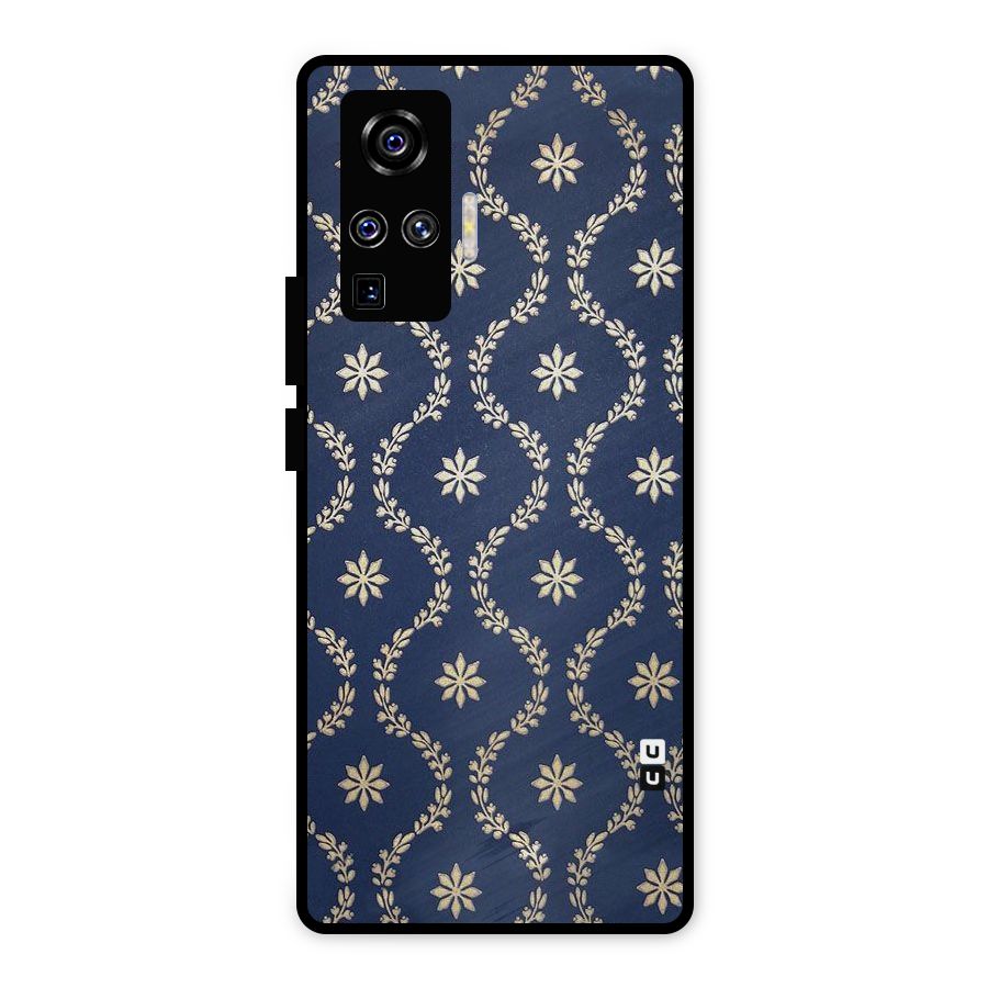 Gorgeous Gold Leaf Pattern Metal Back Case for Vivo X50 Pro