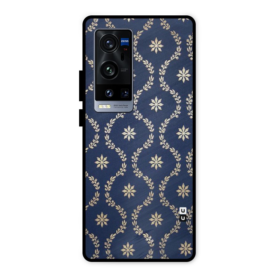 Gorgeous Gold Leaf Pattern Metal Back Case for Vivo X60 Pro Plus