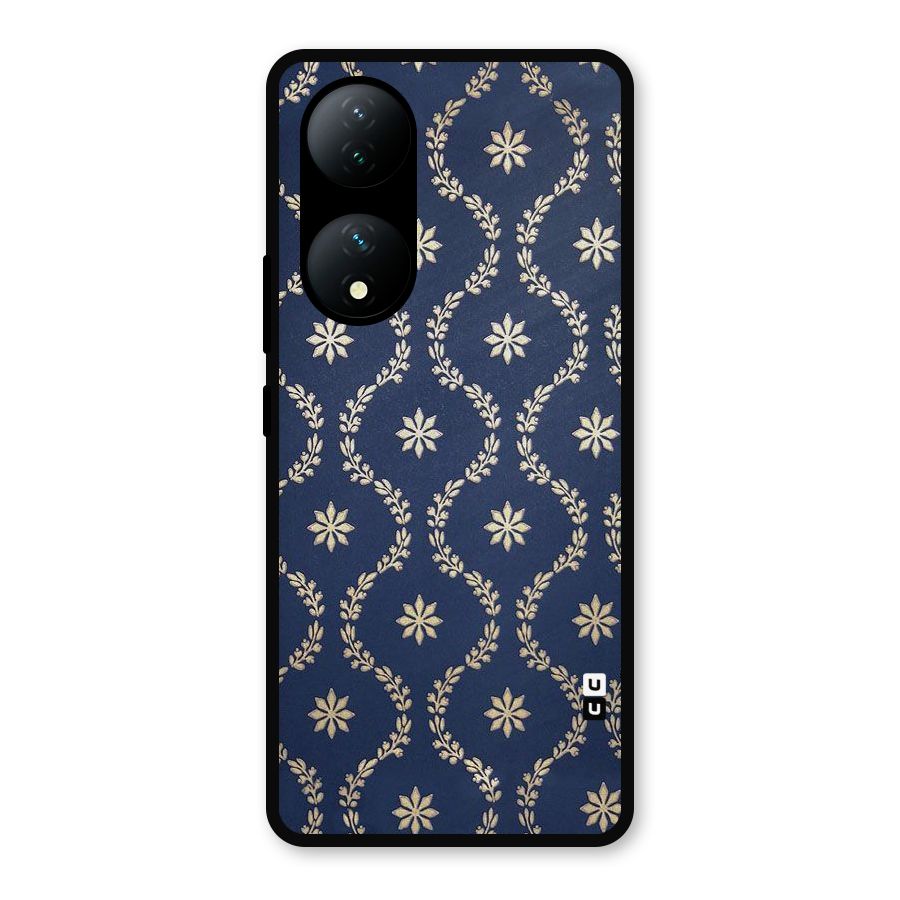 Gorgeous Gold Leaf Pattern Metal Back Case for Vivo Y100a