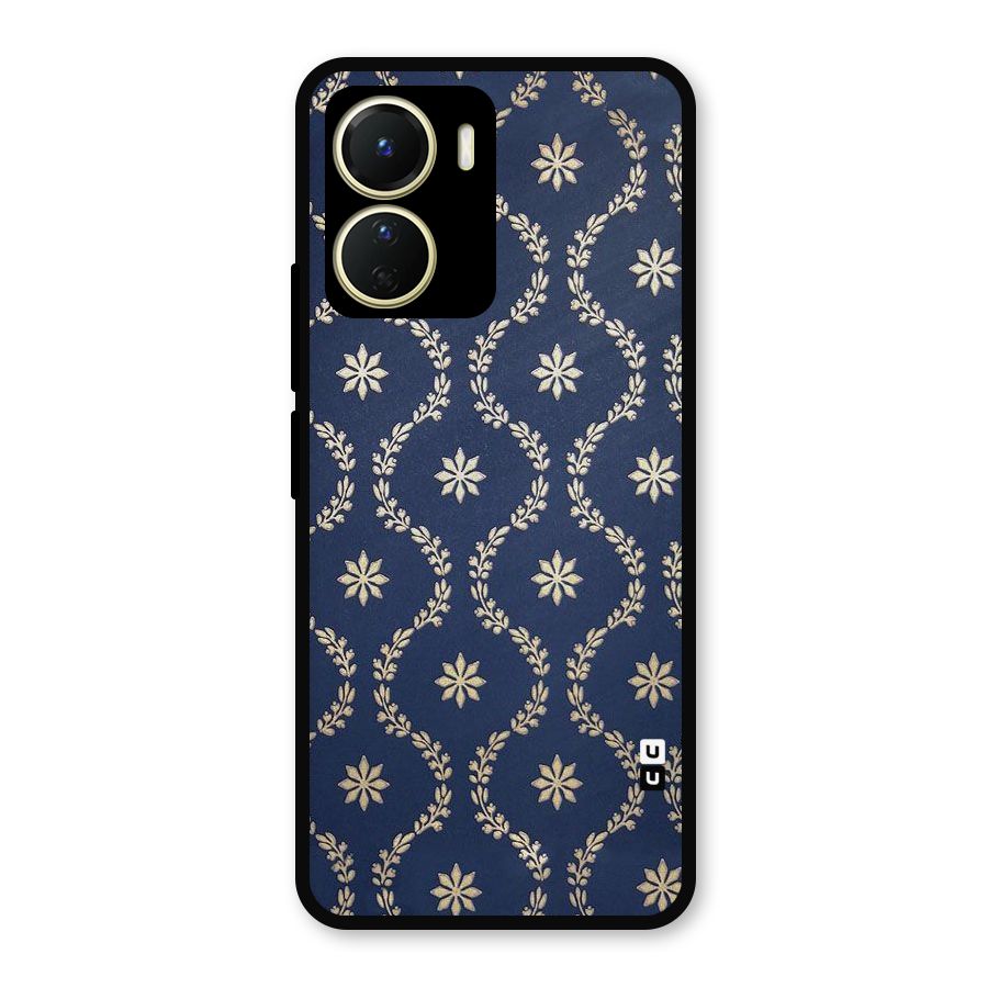 Gorgeous Gold Leaf Pattern Metal Back Case for Vivo Y16