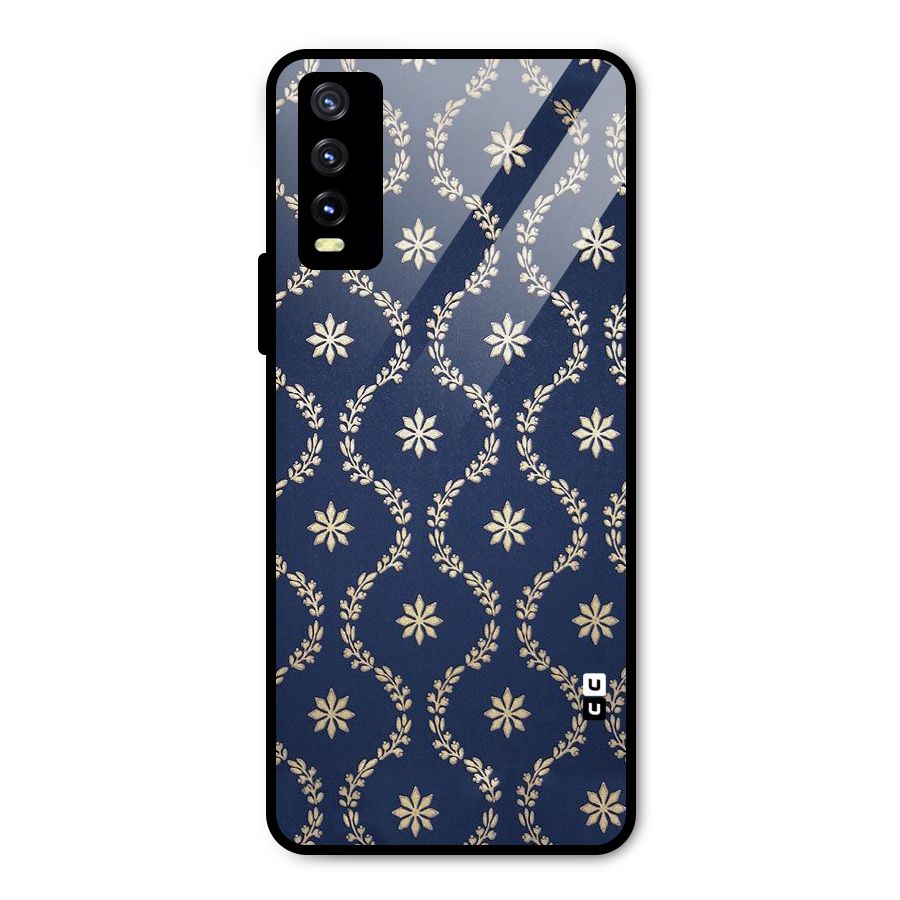 Gorgeous Gold Leaf Pattern Metal Back Case for Vivo Y20 2021