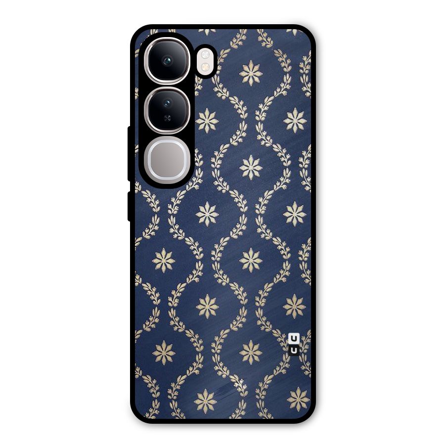 Gorgeous Gold Leaf Pattern Metal Back Case for Vivo Y300