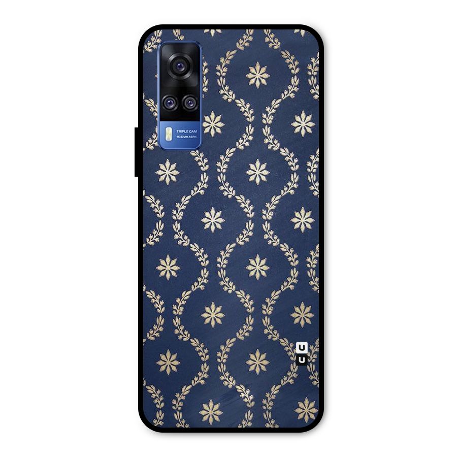 Gorgeous Gold Leaf Pattern Metal Back Case for Vivo Y51A